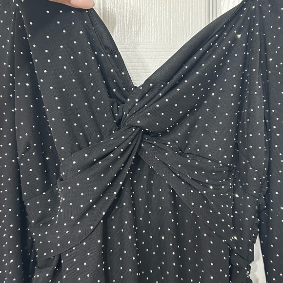 Lulus Marvelous Glam Black Mesh Rhinestone Twist-front Maxi Dress - Size M - Picture 3 of 8